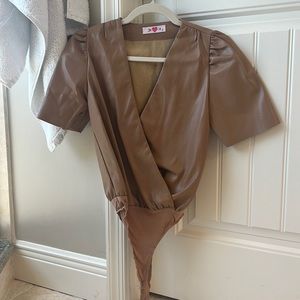 Vegan leather bodysuit